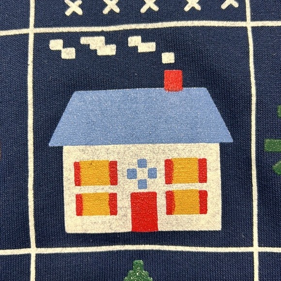 Vintage Blair Christmas Sweatshirt Holiday Crewneck Winter Festive Blue XL - Picture 11 of 15